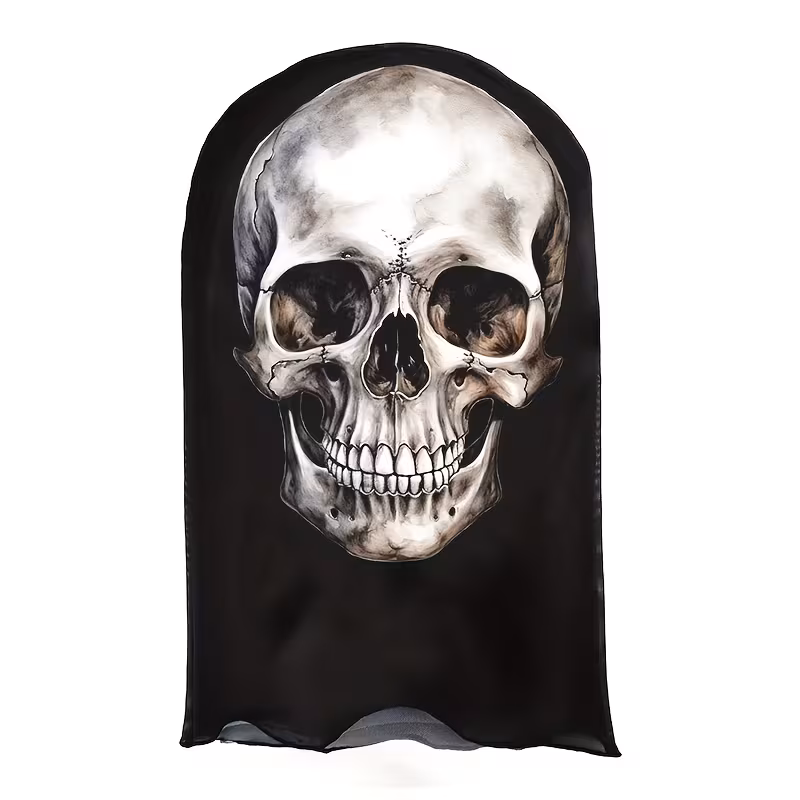 Classic White Skull, Horror Print - Face Mask